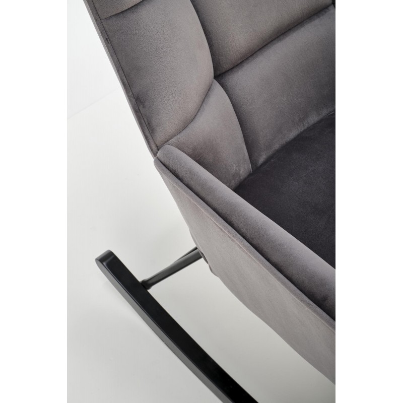 Fotel bujany Skye popielaty/czarne nogi