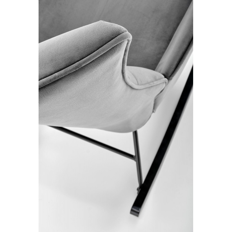 Fotel bujany Skye popielaty/czarne nogi