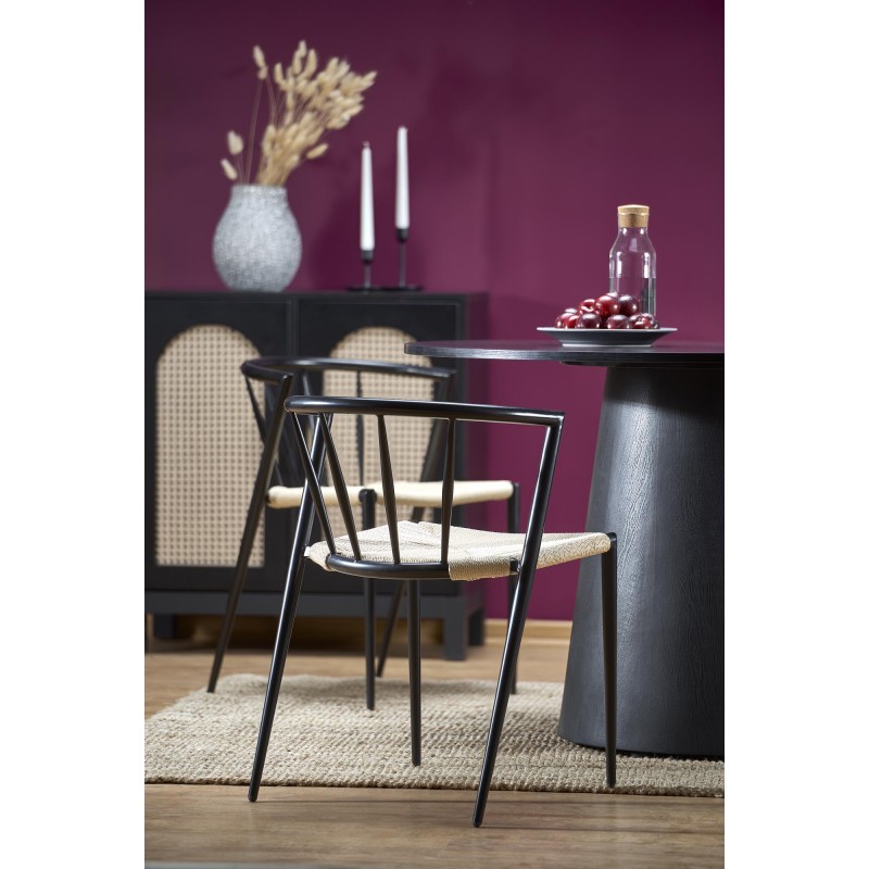 GINTER stół okrągły, czarny