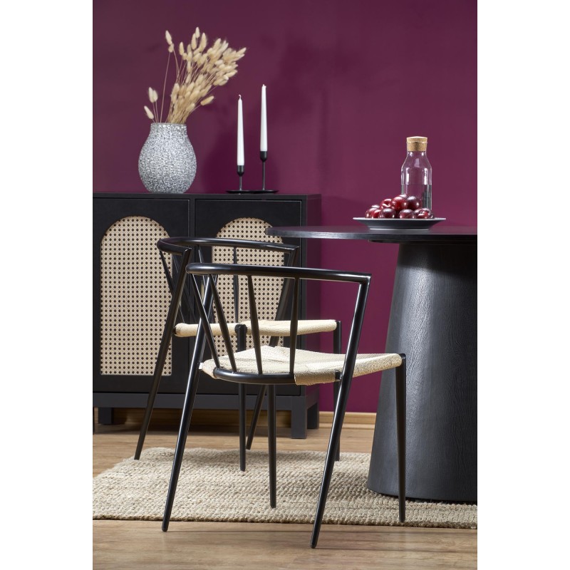 GINTER stół okrągły, czarny