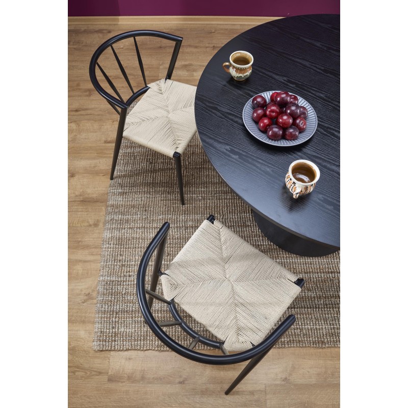 GINTER stół okrągły, czarny