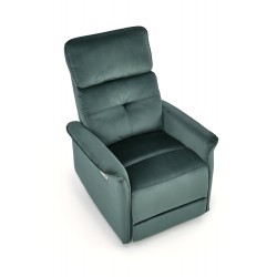 Elektrycznie rozkładany fotel Fawn ciemno-zielony