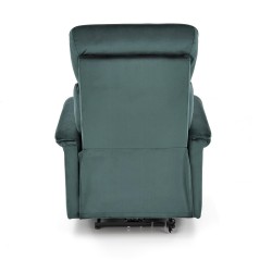 Elektrycznie rozkładany fotel Fawn ciemno-zielony