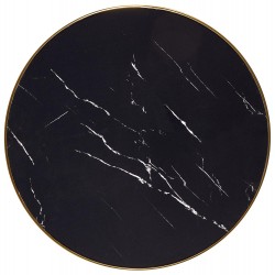 MOLINA stół okrągły, czarny marmur / czarny / złoty