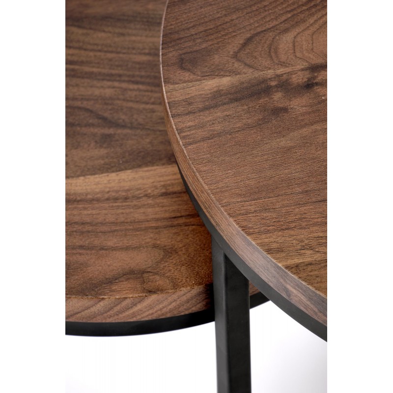 OREO zestaw dwóch ław orzechowy / czarny