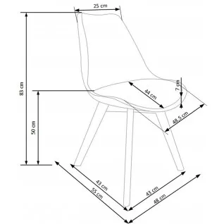 K245 krzesło bezbarwny / biały (1p 2szt)