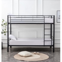 Młodzieżowe loftowe łóżko piętrowe BARI 90x200 czarne