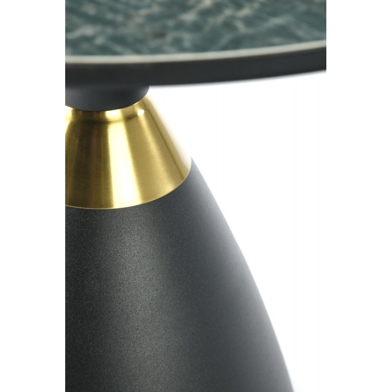 MORENA ława zielony marmur / czarny / złoty