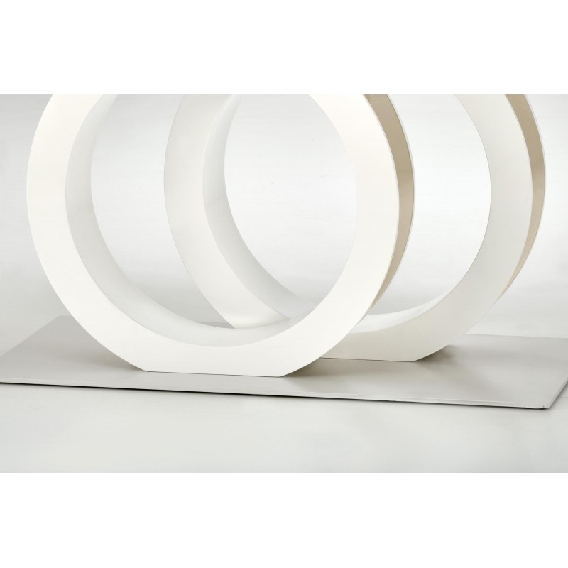 GALARDO stół rozkładany, biały / złoty