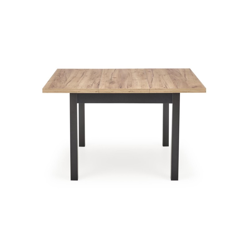 TIAGO KWADRAT stół rozkładany 90-125/90 blat: dąb craft, nogi: czarny