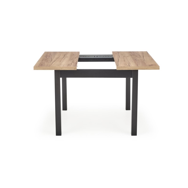 TIAGO KWADRAT stół rozkładany 90-125/90 blat: dąb craft, nogi: czarny
