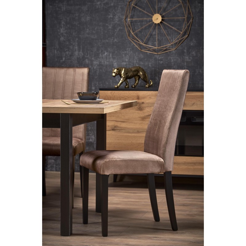 TIAGO KWADRAT stół rozkładany 90-125/90 blat: dąb craft, nogi: czarny