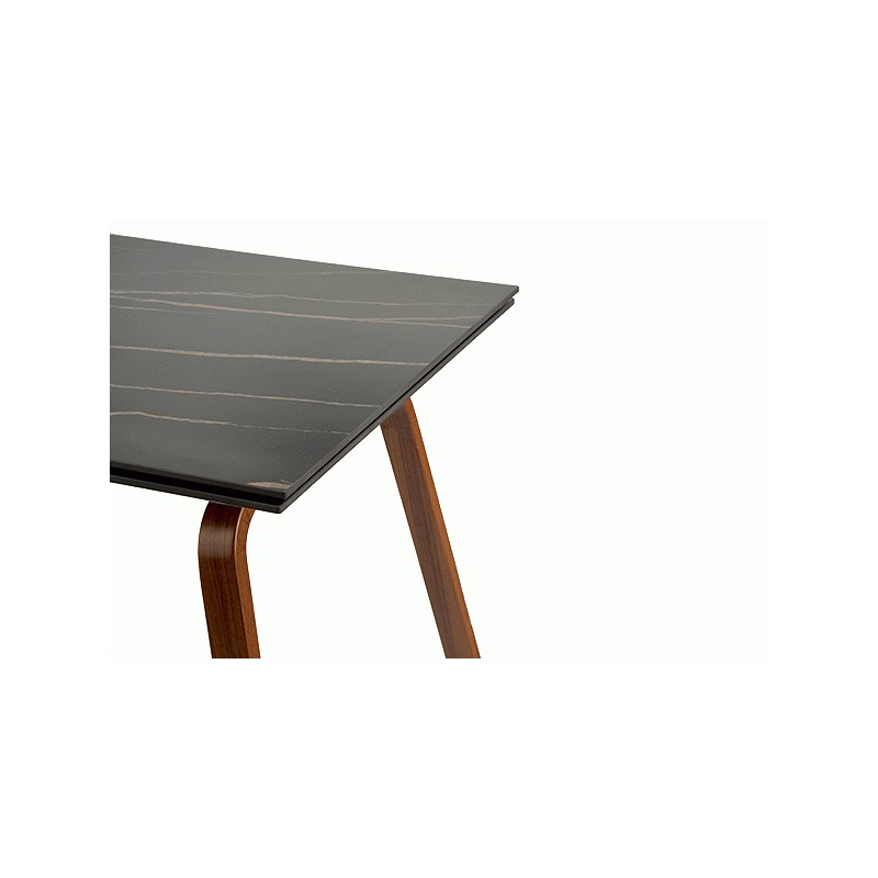 LOZANO stół rozkładany, czarny marmur / orzechowy