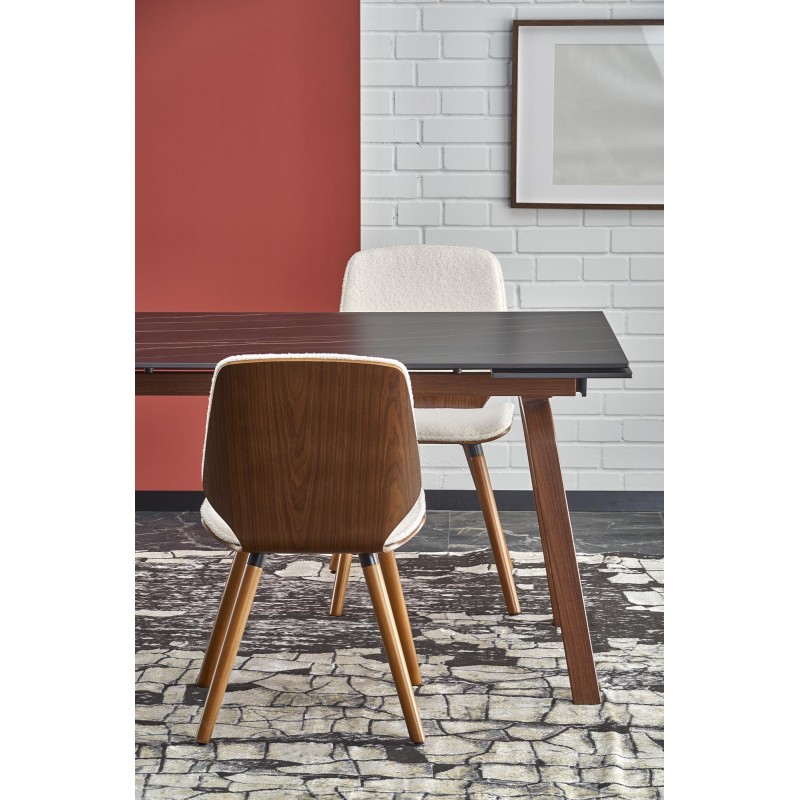 LOZANO stół rozkładany, czarny marmur / orzechowy