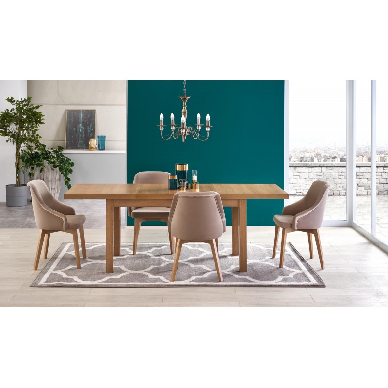 TIAGO 2 stół rozkładany 140-220/80 blat: dąb craft, nogi: dąb craft