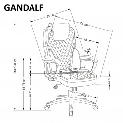GANDALF fotel gabinetowy czarny / popielaty