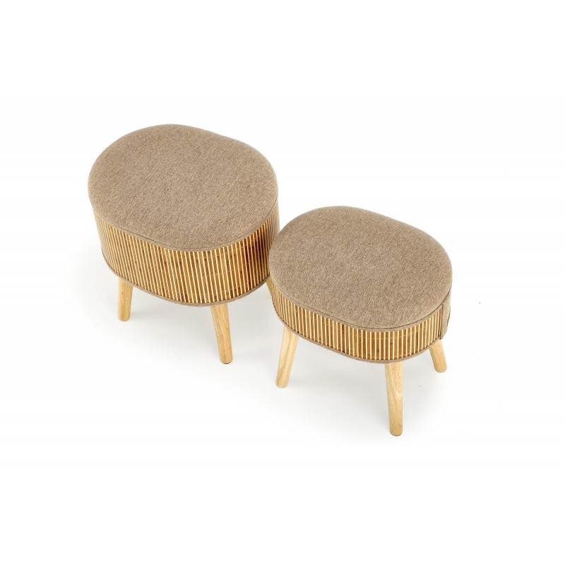 TICO zestaw 2 puf z funkcją pojemnika, beżowy