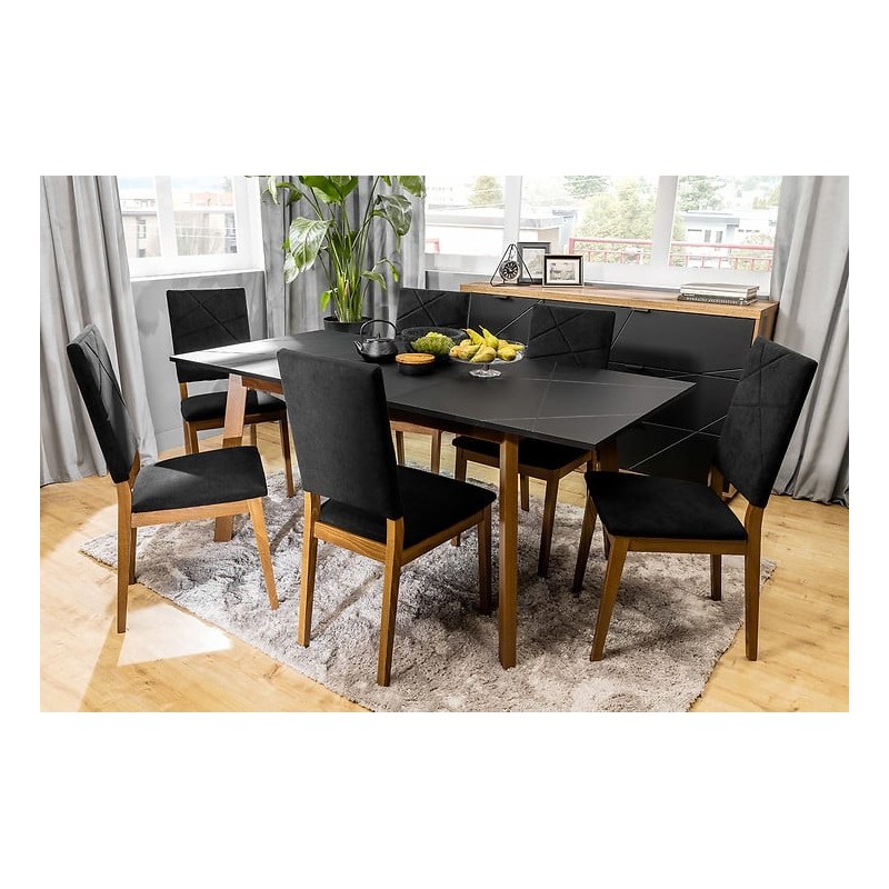 Komoda Forn Meble Black Red White dąb delano ciemny/czarny mat