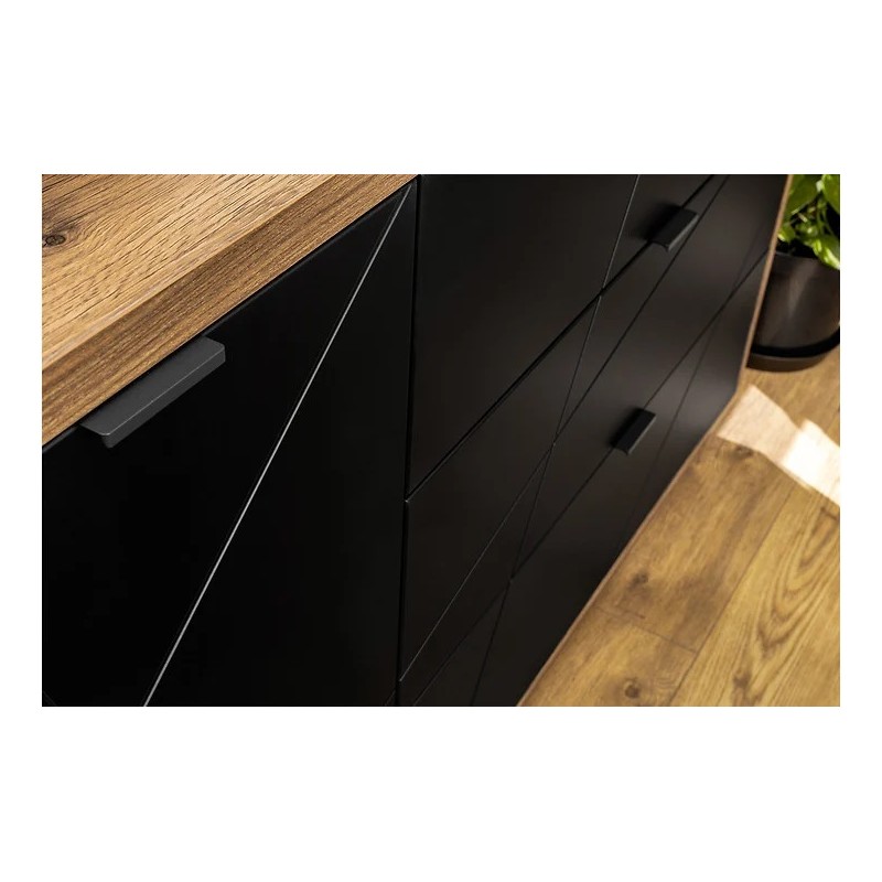 Komoda Forn Meble Black Red White dąb delano ciemny/czarny mat