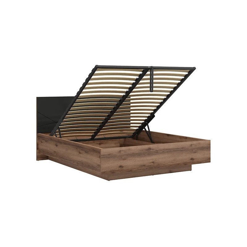 Łóżko 160 z pojemnikiem Forn Meble Black Red White dąb delano