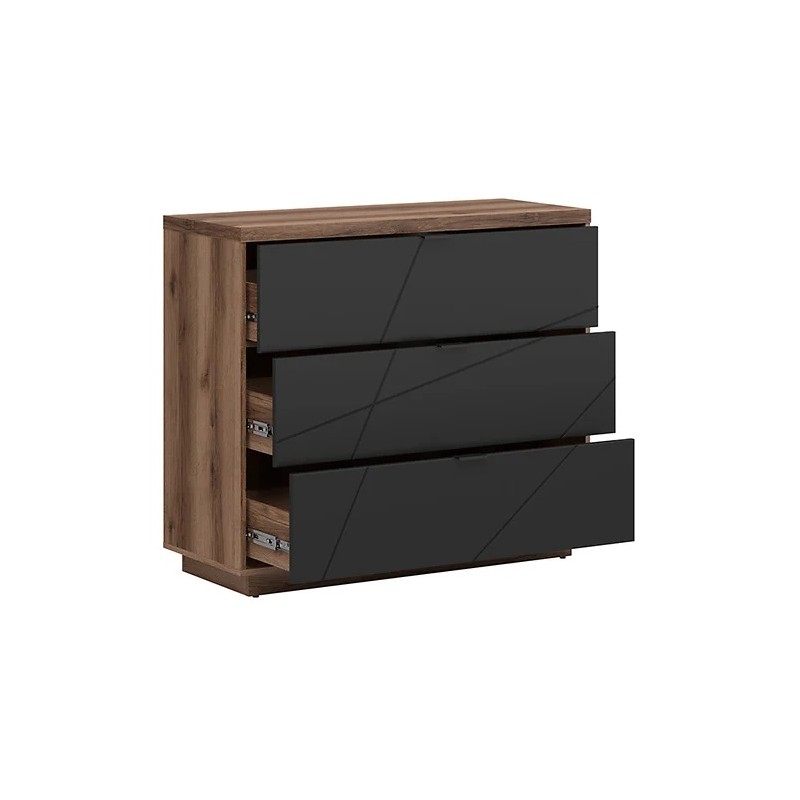 Komoda Forn Meble Black Red White dąb delano ciemny/czarny mat