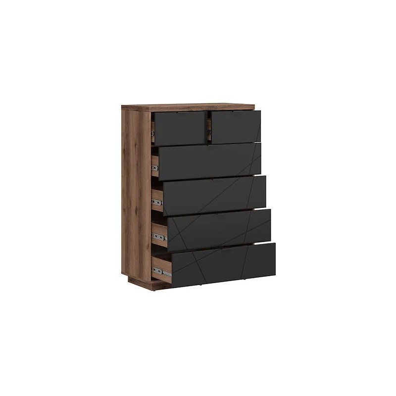 Komoda Forn Meble Black Red White dąb delano ciemny/czarny mat