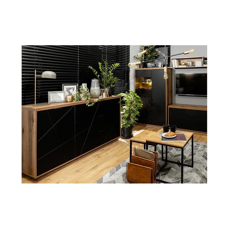 Półka Forn Meble Black Red White dąb delano ciemny/czarny mat