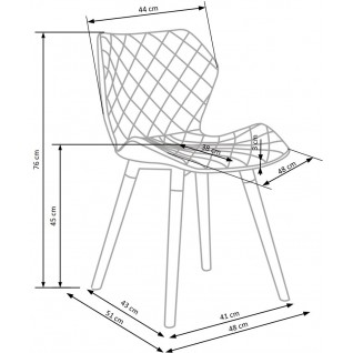 K277 krzesło biało / popiel (1p 2szt)
