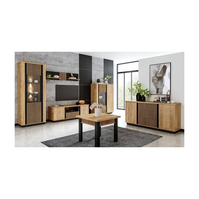 Łóżko 160 Lamello art.17 Meble Gołąb Dąb craft / czarny