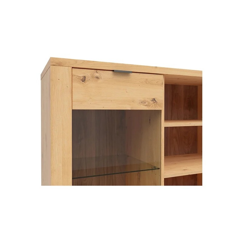 Komoda Ostia Black Red White dąb artisan/dąb czarny