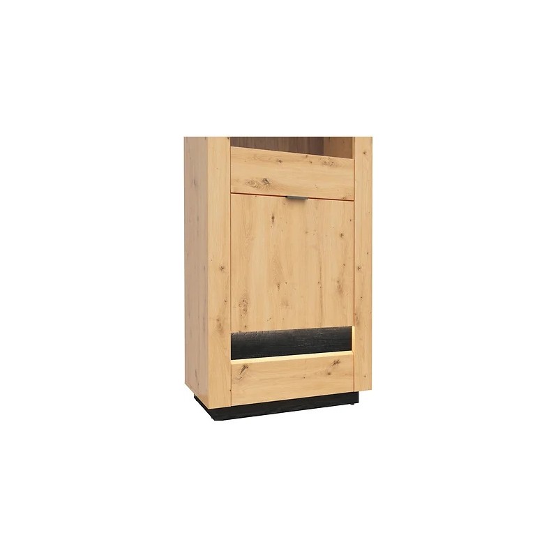 Witryna Ostia Black Red White dąb artisan/dąb czarny