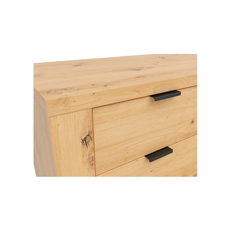 Komoda Ostia Black Red White dąb artisan/dąb czarny