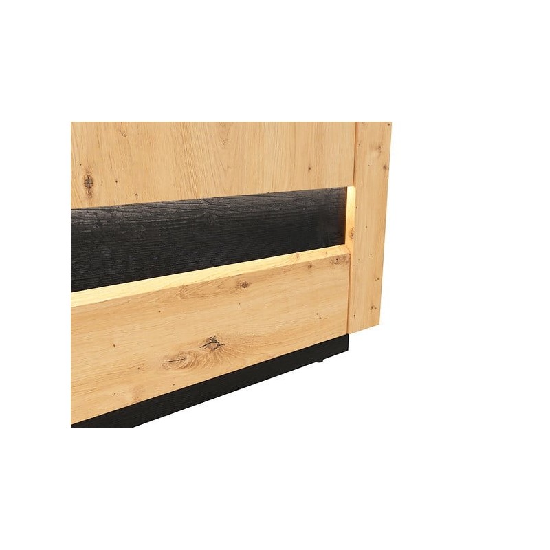 Komoda Ostia Black Red White dąb artisan/dąb czarny