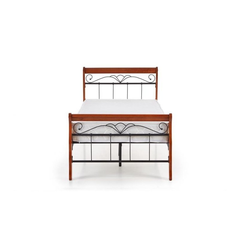 Łóżko VARESE jednoosobowe 90x200cm czereśnia ant./czarny