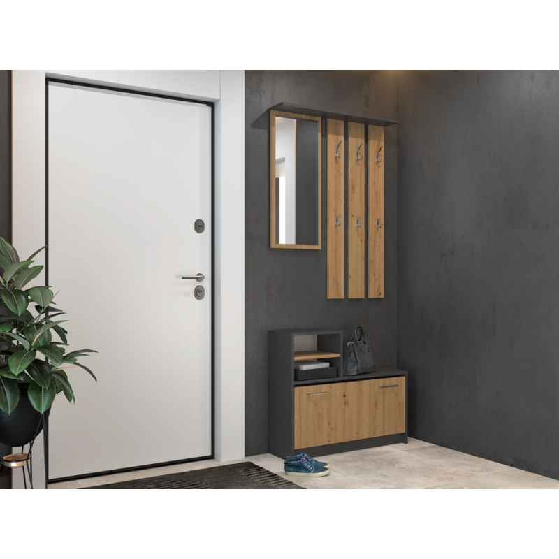 GARDEROBA - ANTRACYT/ DĄB ARTISAN