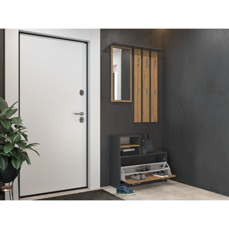 GARDEROBA - ANTRACYT/ DĄB ARTISAN