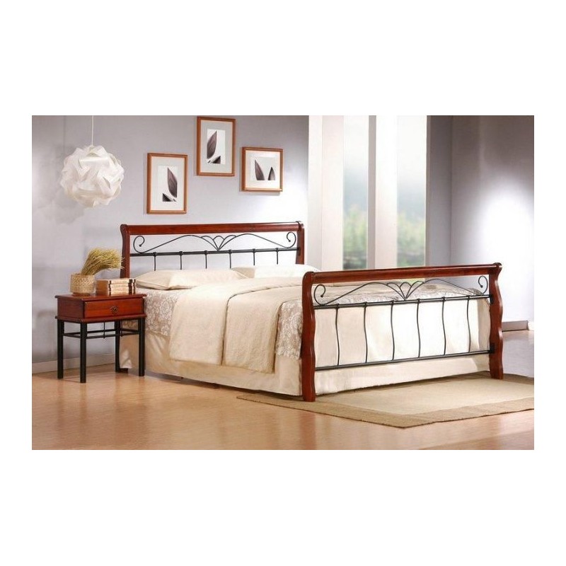 Łóżko VARESE 160x200cm czereśnia ant./czarny