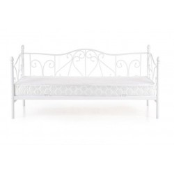 Łóżko SORA 90x200 z metalowymi akcentami białe