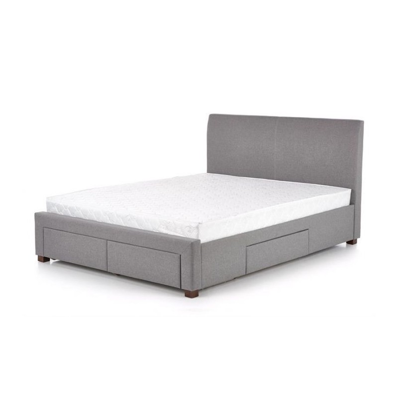Łóżko tapicerowane 160x200 MARSALA z szufladami szare