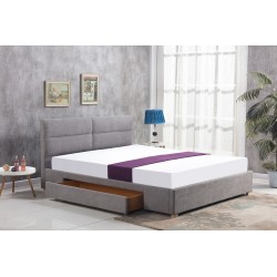 Łóżko tapicerowane MEDIOLAN 160x200 z szufladą szare