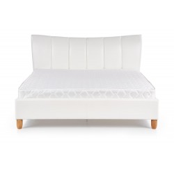 Łóżko tapicerowane ROVIGO 160x200 biała ekoskóra