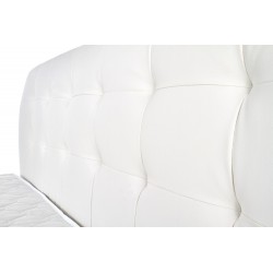 Łóżko pikowane CERVIA 160x200 białe ekoskóra