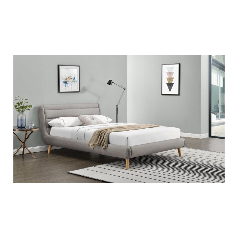 Łóżko skandynawskie ISERNIA 140x200 jasnoszare