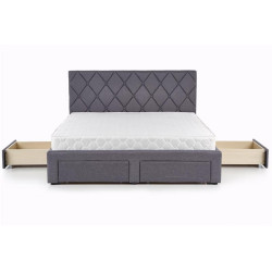 Łóżko pikowane BIELLA 160x200 z szufladami szare