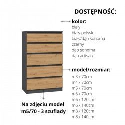 KOMODA MISTY M5 70 cm- ANTRACYT / ARTISAN