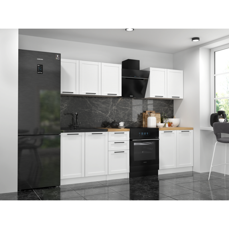 ZESTAW MEBLI KUCHENNYCH SET 200 BIEL DĄB ARTISAN RAMIAK