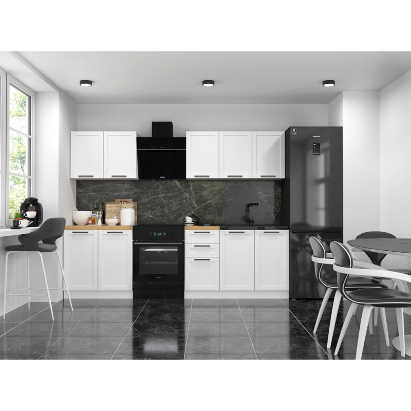 ZESTAW MEBLI KUCHENNYCH SET 200 BIEL DĄB ARTISAN RAMIAK