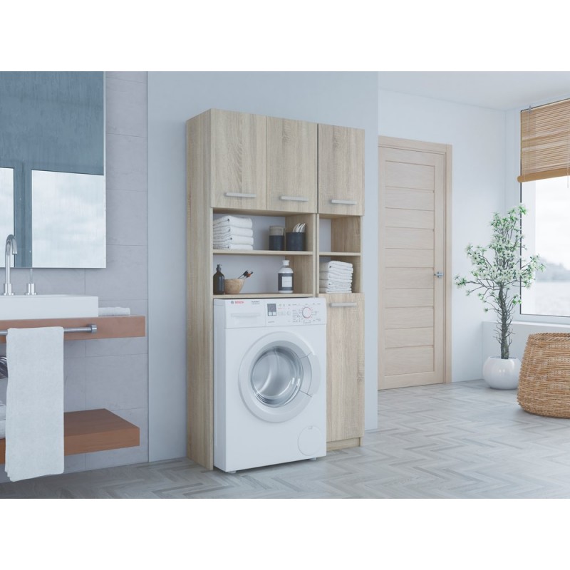 ZESTAW ŁAZIENKOWY MARPOL REGAŁ SZAFKA SŁUPEK DĄB SONOMA