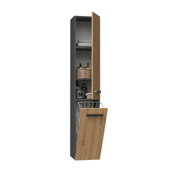 SZAFKA ŁAZIENKOWA REGAŁ SŁUPEK KOSZ NEL IV ANTRACYT DĄB ARTISAN SZAFKA ŁAZIENKOWA REGAŁ SŁUPEK KOSZ NEL IV ANTRACYT DĄB ARTISAN