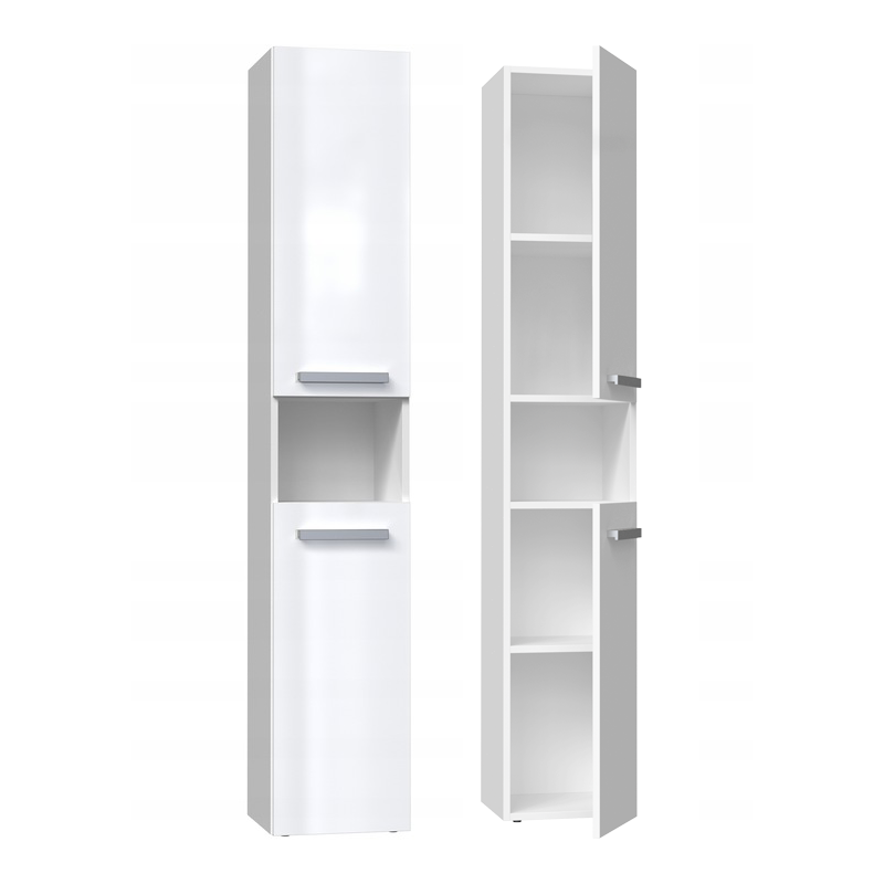 SZAFKA ŁAZIENKOWA REGAŁ SŁUPEK NEL I BIAŁY POŁYSK